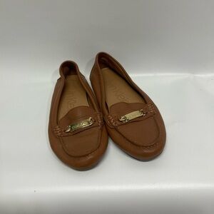 Calvin Klein Women's Tan Loafers with Gold Accent